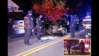 WATCH  TWO WOMEN BADLY HURT AFTER BMW SLAMS INTO POLICE CRUISER IN HYANNIS [upl. by Stets939]