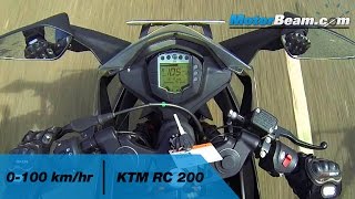 KTM RC 200  0100 kmhr  MotorBeam [upl. by Francoise]