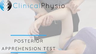 Posterior Apprehension Test for Shoulder Instability  Dislocation  Clinical Physio [upl. by Ttessil]