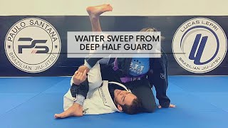 Bjj waiter sweep from deep half guard [upl. by Aicarg]