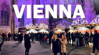 Vienna Walk Christmas Market St Stephens Square 2023 Stephansplatz  4K HDR [upl. by Yeslah]