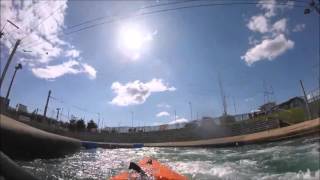 Cardiff International Whitewater Centre Kayaking 8 cumecs CIWW [upl. by Marijo450]