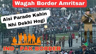 India Pakistan Border  Beating Retreat Ceremony In Wagah Border Amritsar [upl. by Evers170]