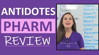 Antidotes Pharmacology Medications Nursing NCLEX Review  Nursing Pharmacology [upl. by Kehoe]