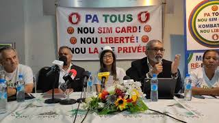 Internet gratuit pour les jeunes  conférence de presse du Collectif quotPa Tous Nou Sim Cardquot [upl. by Eceinal]