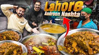 Androon Lahore Street Food Tour at Night  Lahori Nashta rat k 3 baje with RanaHamzaSaifRHS [upl. by Schach]