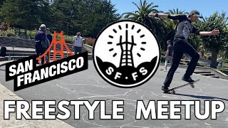 Freestyle Skateboarding meetup in SF Skateboarding Progression with friends [upl. by Aicilav71]