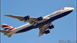 British Airways World Cargo Boeing 7478F at Rome Fiumicino Airport LIRF [upl. by Kenleigh514]