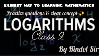 Logarithm exercise solution for practice logarithm class9maths cbsemaths icsemaths [upl. by Ardnalak]