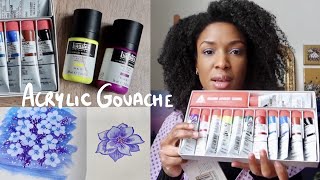 Acrylic Gouache  How to use it Tips amp the Differences for Beginners [upl. by Alfi]