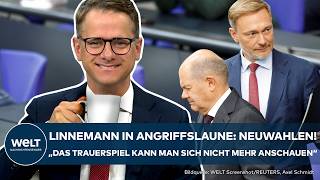 CARSTEN LINNEMANN Nach Eklat um WirtschaftsGipfel AmpelAus und Neuwahlen quotCDU steht bereitquot [upl. by Nyladgam702]