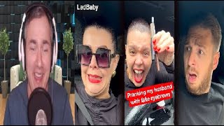 Sli React Ladbabys Pranking my Husband with fake eyebrows 🤣👀 [upl. by Tempest659]