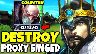 How to make proxy Singed players quit League of Legends HE DIED 13 TIMES LOL [upl. by Kapor]