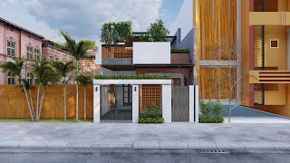 23x70 Modern House Plan  Amazing 3 BHK House Plans  Terrace Garden  House Design 3D  tamil [upl. by Ailhat787]