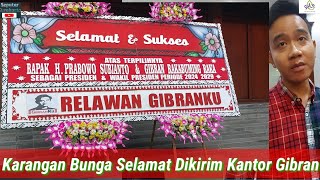 Eforia Gibran Wapres Mulai Terasa Karangan Bunga Ucapan Selamat Dikirim Kantor Gibran [upl. by Subocaj202]