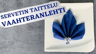 🍁DIY – Servetin taittelu  Lehti  Syksy [upl. by Ahsiatal]