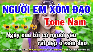 Karaoke Người Em Xóm Đạo  Tone Nam Nhạc Sống Dm Mới  Huỳnh Lê [upl. by Ano16]