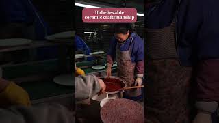 Demonstration of the production process of ceramic dinner set ceramicplates dinnersetwholesale [upl. by Nnahgaem]