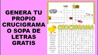 Soy Docente GENERA TU PROPIO CRUCIGRAMA O SOPA DE LETRAS GRATIS [upl. by Snider648]