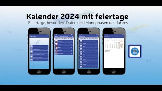 Kalender 2024 mit feiertage [upl. by Annhoj841]