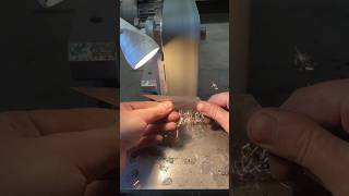 Knife Maker POV Freehand Bevel Grinding [upl. by Nimrac]