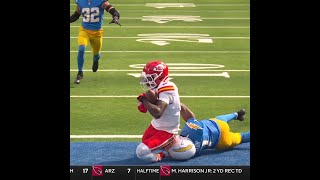 Xavier Worthy with a 54yard touchdown catch from Patrick Mahomes vs Los Angeles Chargers [upl. by Ahsatal]