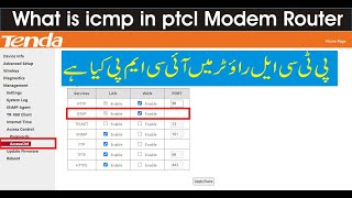 What is icmp in ptcl Modem Router  How to enable Ping setting in Tenda [upl. by Denn]