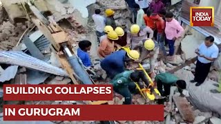 Building Collapses In Gurugrams Udyog Vihar 3 Workers Traped Rescue Operation Underway [upl. by Onfre]