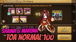 Fast Toa Normal 100 Team with Shaina amp Maruna  Summoners War [upl. by Dowell]