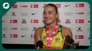 Liz Watson Full Post Match Interview  Netball Nations Cup  Australian Diamonds [upl. by Zola]