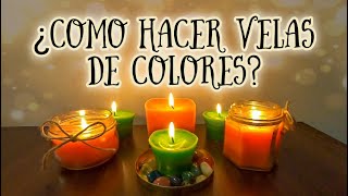 COMO HACER VELAS DE COLORES CON ACEITE USADO  DANDO UN BUEN USO AL ACEITE RECICLADO METODO FACIL [upl. by Cornwall]