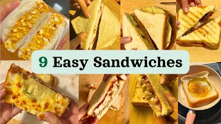 9 Easy Sandwiches Compilation  Lunchbox Sandwiches Ideas  Best Written Recipes [upl. by Potash554]