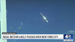 Meteor passed over New York City NASA  NBC New York [upl. by Dasya]