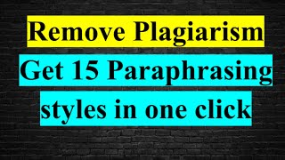 How to remove plagiarism How to Avoid plagiarism  Paraphrasing Tool [upl. by Lyrac]