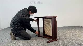 Solid Wood Rattan Kangaroo Chair Assembly Guide｜OTDMEL [upl. by Inoy940]