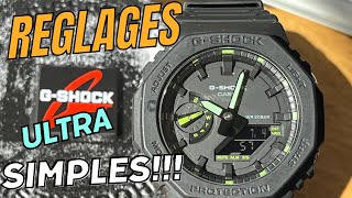 Réglages faciles G Shock GA2100 heure été et hiver fuseau horaire date Easy settings [upl. by Angelika143]