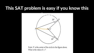 This SAT math problem is easy if you know the circle theorem  math  mathematics [upl. by Martell970]