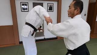 合気道の技 片手持ち四ヶ条抑え（二）Aikido techiques Katate mochi yonkajo osae 2 [upl. by Attem]