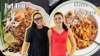 Marion amp Silvia Make Traditional Pad Thai amp Classic Bolognese  WOK x POT Ep 5 [upl. by Aiotal]