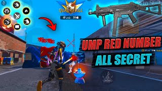 NEW  UMP  RED NUMBER TRICK AND SETTINGS  FREE FIRE SMG HEADSHOT TRICK [upl. by Heurlin]