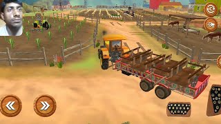 Indian cargo💯💯💯👍 tractor trali wali games Indian cargo tractor trali Simulator 3d new games 2024 [upl. by Rebma888]