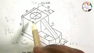 Orthographic projection  3rd Angle projection  orthographic projection in engineering drawing [upl. by Chita]