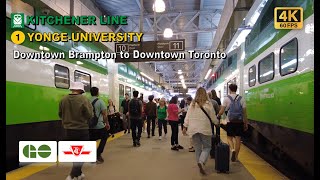 TTC amp GO Transit POV Walk Downtown Brampton to Downtown Toronto Via Union Station【4K 60FPS】 [upl. by Marylinda]