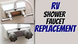 We Had a Leak Shower Valve Replacement  How to Replace a RV Shower Faucet  DIY [upl. by Llehsad]