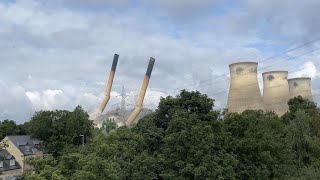 Ferrybridge Power Station demolition 22082021 [upl. by Attelocin]