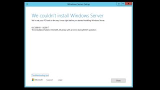 The installation failed in the SAFEOS phase with an error during BOOT operation InPlace Upgrade [upl. by Earahc92]
