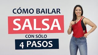 🔵 Cómo BAILAR SALSA paso a paso  TUTORIAL  ¡Aprende 4 pasos aquí [upl. by Devland]