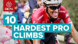 10 Hardest Climbs In Professional Cycling [upl. by Akerehs269]