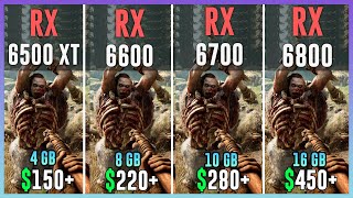 RX 6500 XT vs RX 6600 vs RX 6700 vs RX 6800  Test in 12 Games [upl. by Adele]