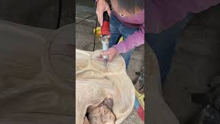 boy carves a table from discarded wood woodworking shorts [upl. by Sirron892]